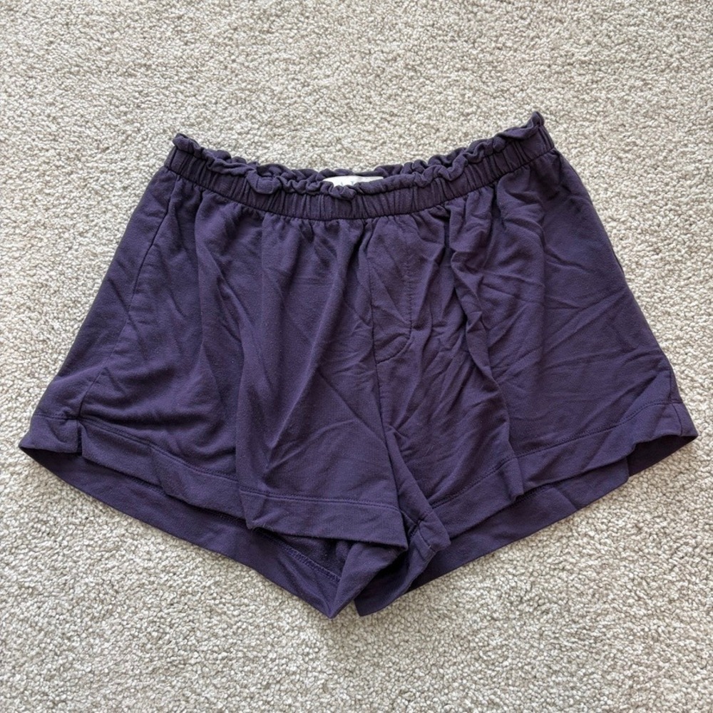 LAKE Pajama Shorts Womens XS Purple Modal Soft Lounge Quiet Luxury Minimalist